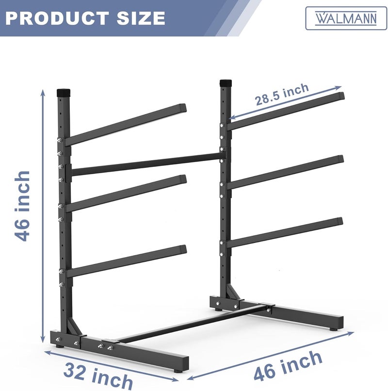 WALMANN Garage Kayak Rack, Heavy-Duty Metal Kayak Storage Rack Adjustable Freestanding Kayak Stand - Image 3